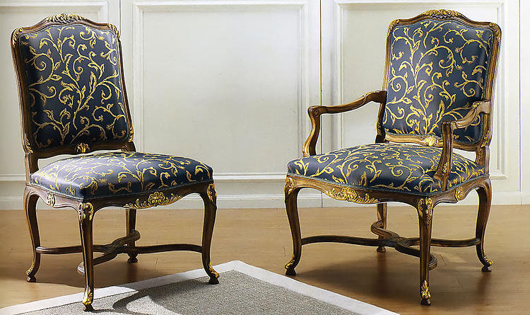 Upholstered Arm Chair in Gray/Yellow