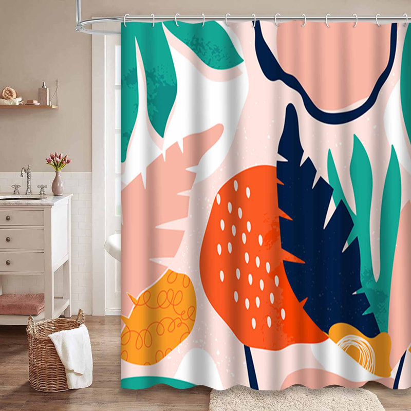 Rideau de douche imperméable à l'eau avec 12 crochets, L 72 po x l 78 po