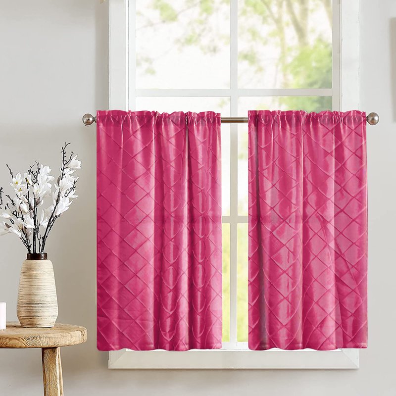 Rideau de couleur unie sur mesure 27 po, Rose foncé