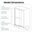 Porte de douche double en verre trempé à double dérivation, 6 mm, accessoire de salle de bain léger H 72 po coulissant l 56 à 60 po, verre, aspect attrayant