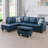 Beverlys 97" Wide Faux Leather Sofa & Chaise with Ottoman-187507569-173053580