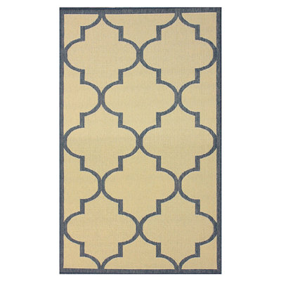 Tapis intérieur / extérieur bleu et beige Aptos