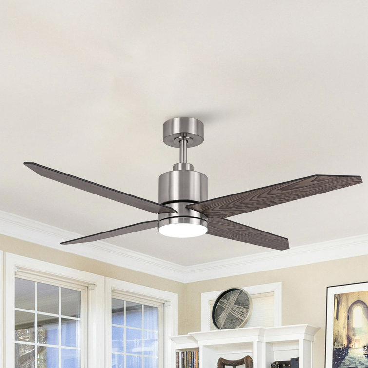 52" 4 - Blade Ceiling Fan With LED Lights And Remote Control