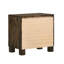 Table de chevet rustique pour chambre à coucher en brun doré avec deux tiroirs fonctionnels pour