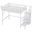 Lit mezzanine simple en métal avec tablettes de rangement et garde-robe-325577116