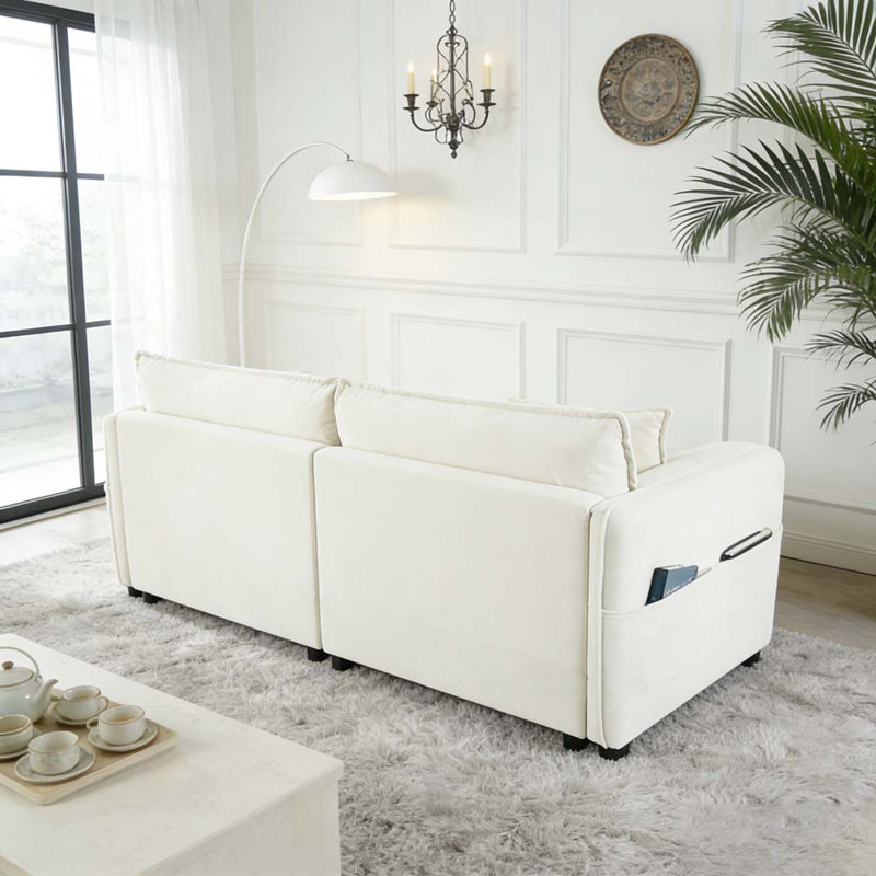 Canapé modulaire surdimensionné Modern, 3, Beige, H 33,46 po x l 109,45 po x P 57,48 po