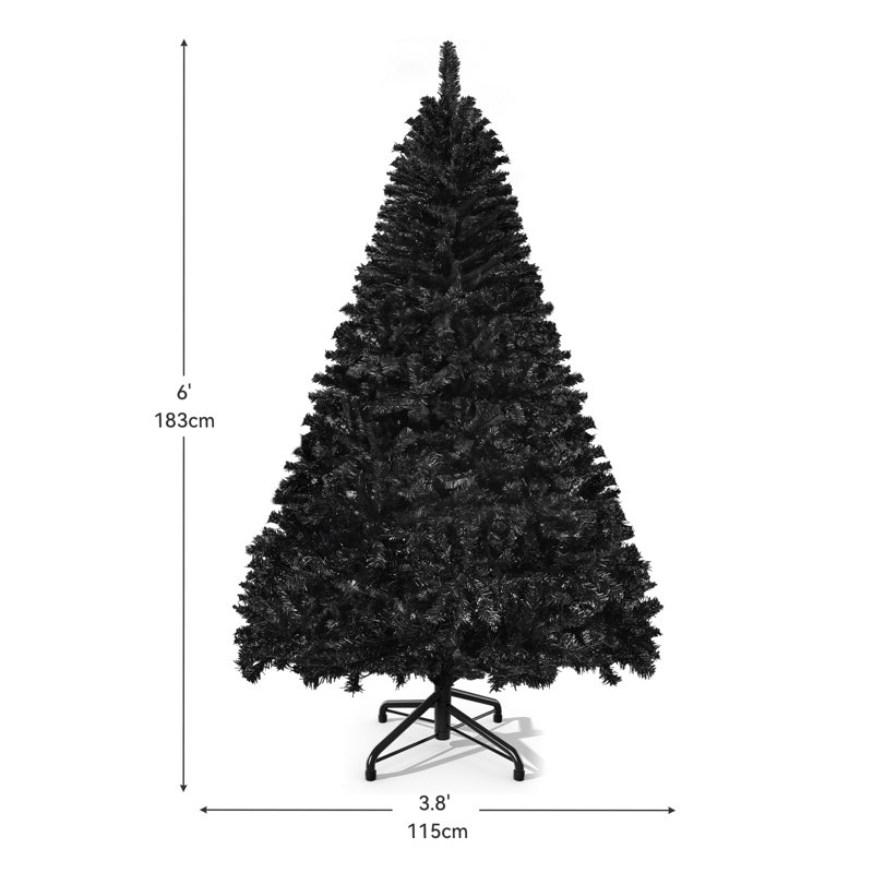 Arbre de Noël artificiel épinette noire d'Halloween, 6'