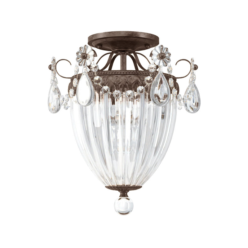 Bagatelle 3 - Light Semi Flush Mount, Etruscan Gold, Heritage Crystal