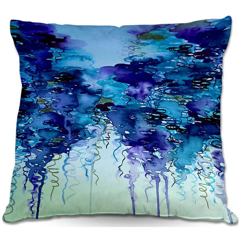 Reversible Throw Pillow, 20" x 20", Blue/Black/Green