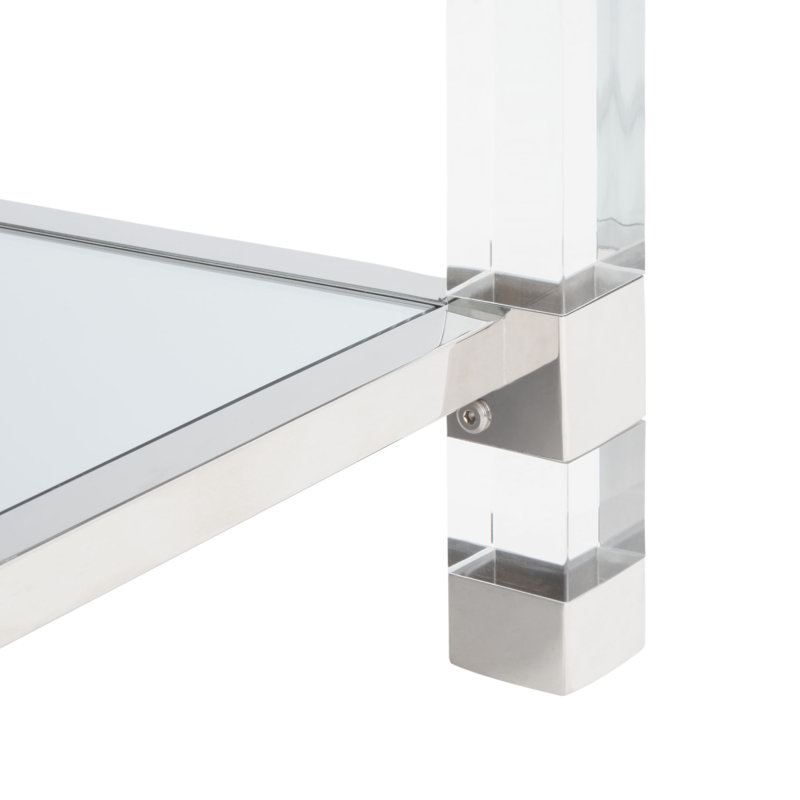 Coffee Table, Clear/SIlver
