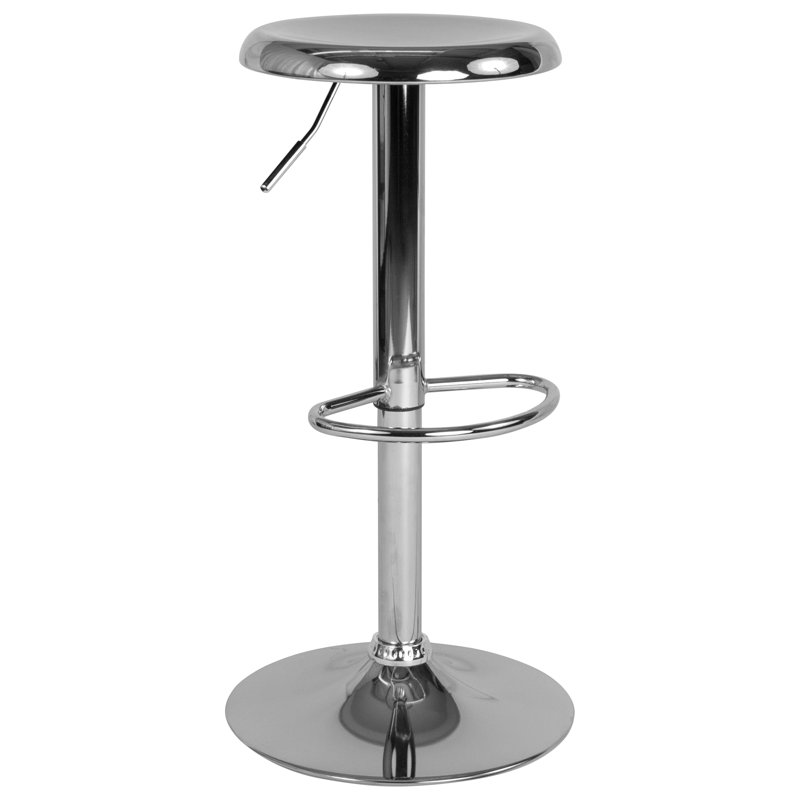 Adjustable Height Retro Barstool, Chrome