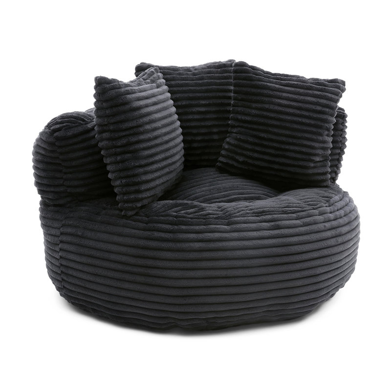 Fauteuil sac de pois en velours côtelé, Velours côtelé noir