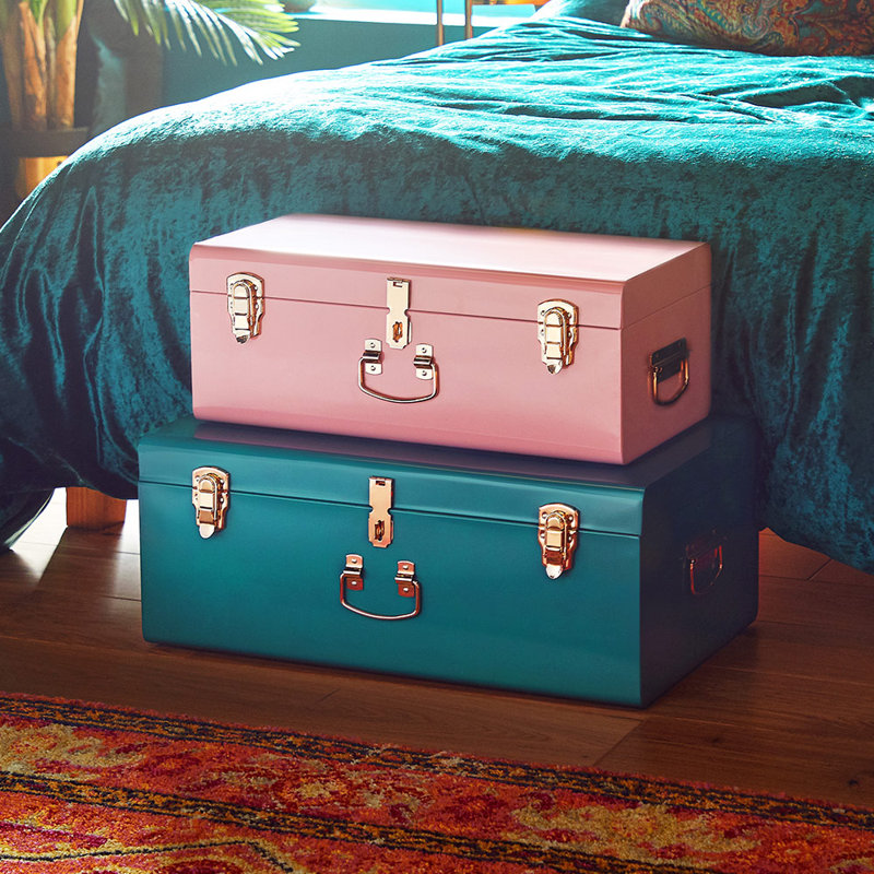  2 Piece Metal Accent Trunk Set