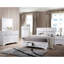 Très grand lit de rangement avec rayures scintillantes, 2 tiroirs en bois blanc et poignées en strass, 2 chambres à coucher Splendor