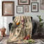 Botanical Paper Craft - 1 Piece Premium Sherpa Bla Throw Blanket-2129185697