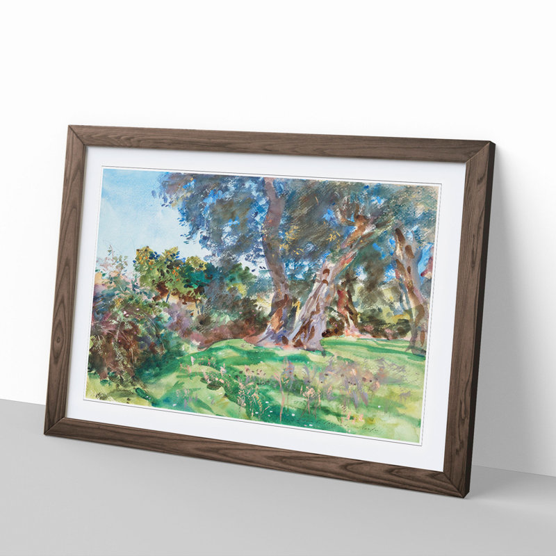 Olive Trees by John Singer Sargent - Framed Print, 27cm H x 36cm W x 2cm D, Walnut Framed