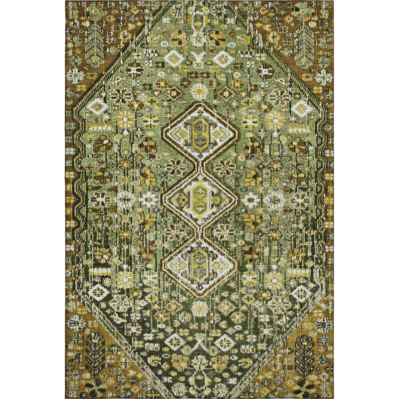 Premium Machine Washable Ashington AMF1834 Aztec Rug, Rectangle 10' x 14'