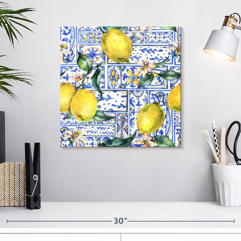 Yarlin Azulejo Lemons, 16'' H x 16'' W