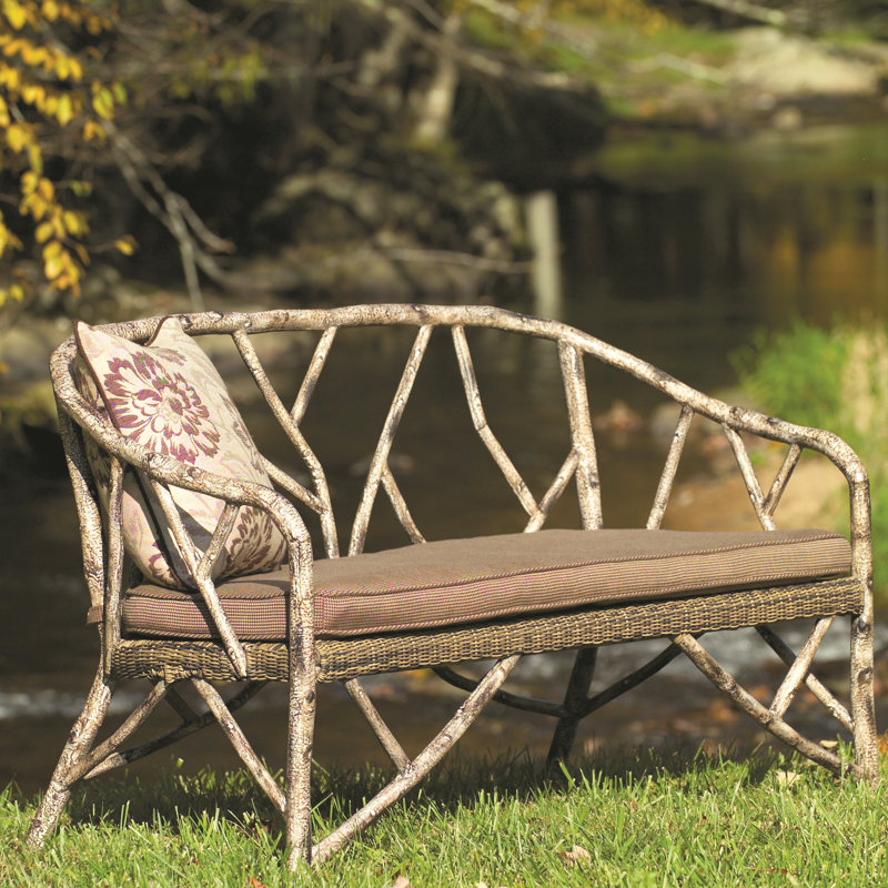 River Run 60'' Wide Premium All-Weather Wicker Loveseat with Cushions, Canvas Heather Beige Sunbrella® Canvas