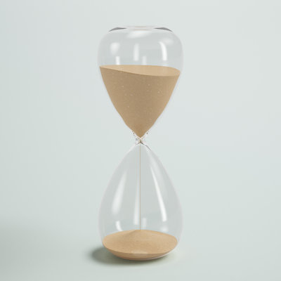 8” Decorative Hourglass Timer with Beige Sand, 30-Minute Traditional Timepiece for Living Room, Bedroom, Kitchen, or Office