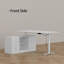 Bureau d'ordinateur réglable en L avec rangement et rangement - 3 tiroirs, 2 tablettes-1650687485