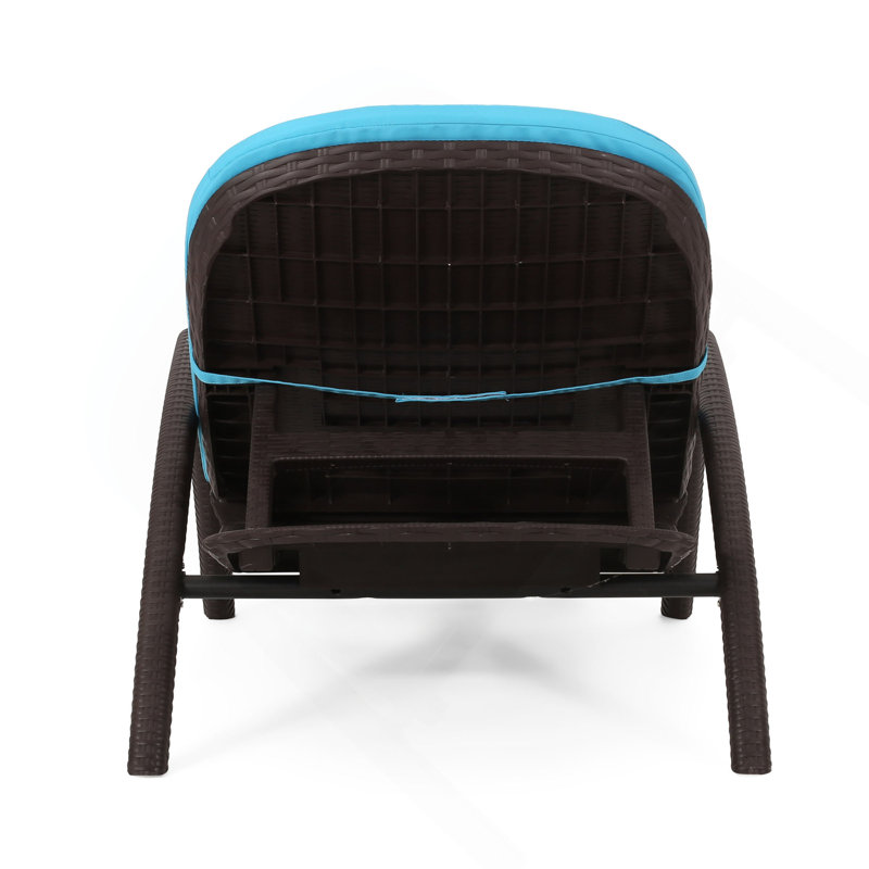 Chaise longue avec coussin Mikael, Bleu