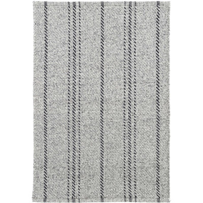 Melange Striped Hand-Woven Grey/Black Area Rug