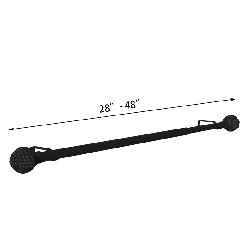 Debuono Adjustable Single Curtain Rod Overall Width x 0.75" Diameter, 28" - 48"