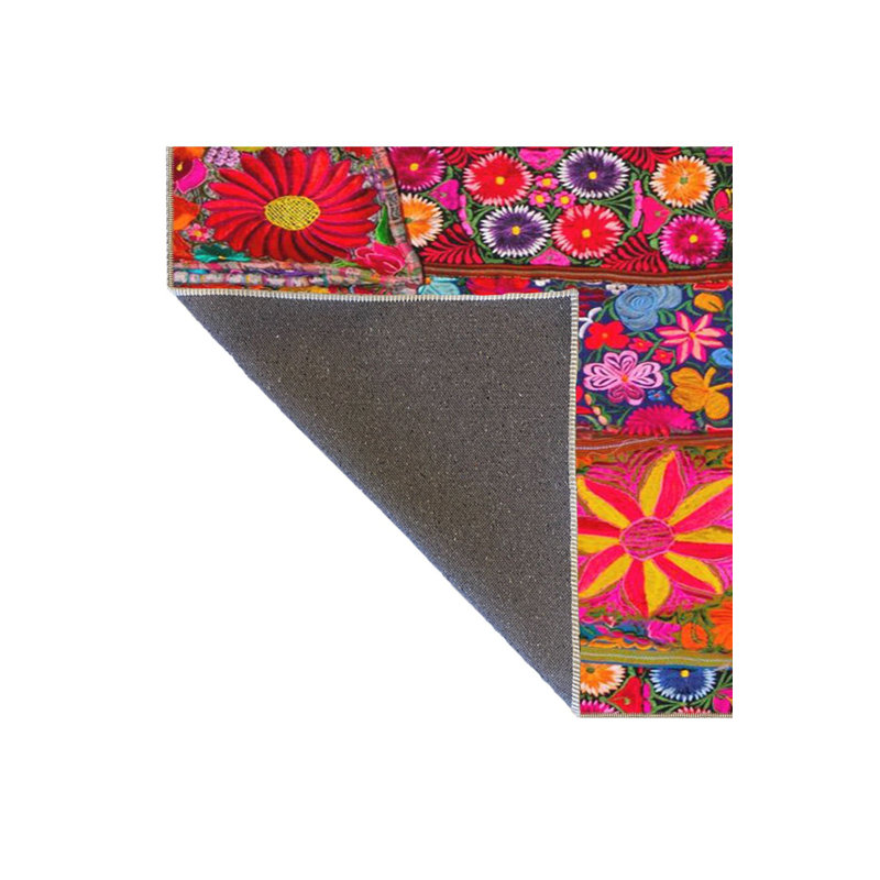 Washable Floral Modern Multicolor Ethnic Patterned Decorative Area Rug, Rectangle 2'4" x 3'11" Rug Pad Included