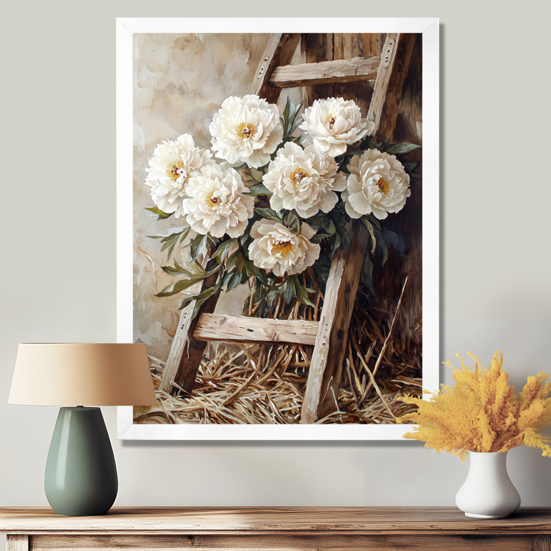 Barraclough - Floral Canvas Prints, 44" H x 34" W, Reproduction encadrée d'une seule photo, Blanc