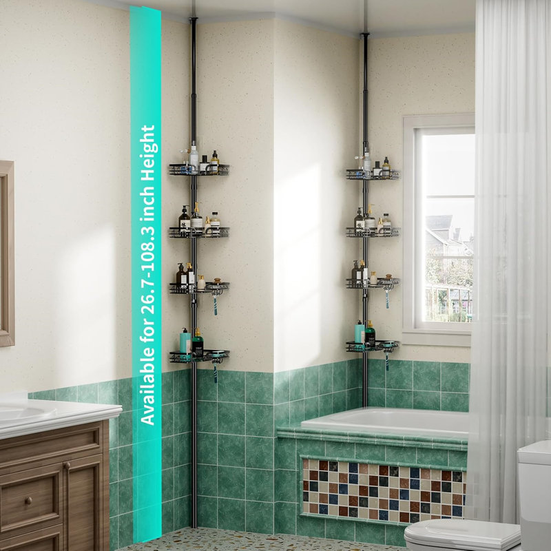 Stainless Steel Tension Bathroom Shelves