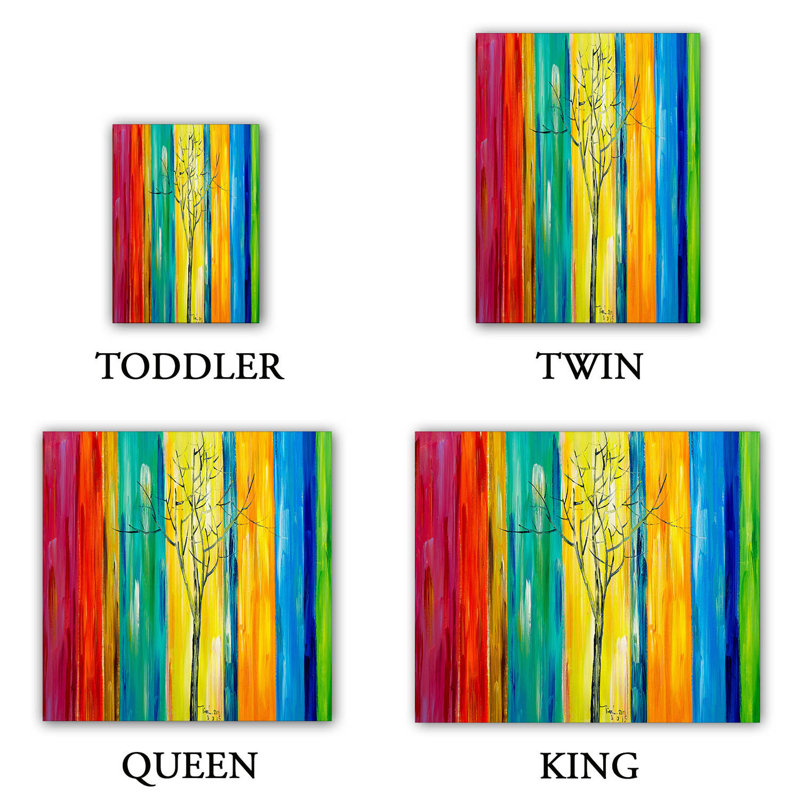 Ensemble de housse de couette arc-en-ciel ii, 1 housse simple + 1 taie standard