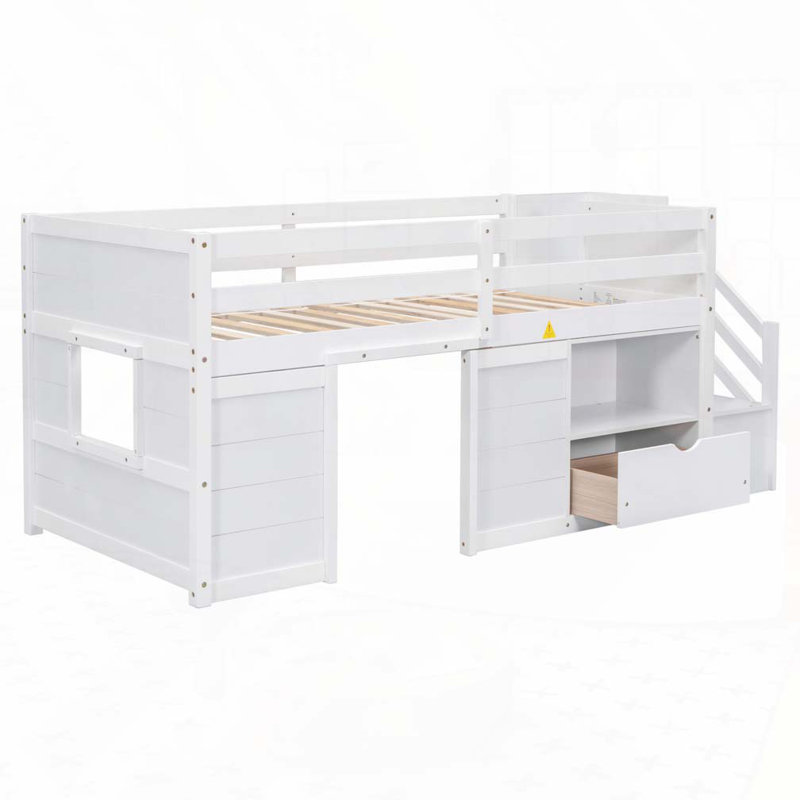 Storage Bed Frame With Drawers, White
