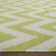 Dhurries Hand Woven Flat Weave Wool/Cotton Chevron Rug in Green/Ivory
