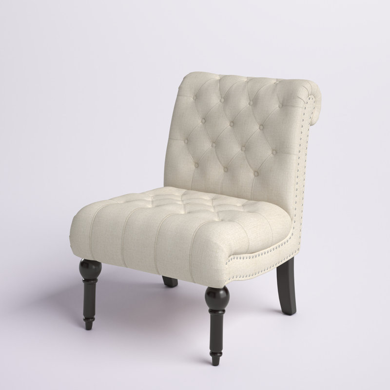 Fauteuil de chambre capitonné de 28 po de largeur Avalynn, Chenille ton naturel