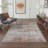Arteo Abstract Machine Washable Brown / White / Orange Indoor Area Rug with Non-Slip Backing-531505161-532543002