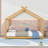 Wood House Floor Bed With Slats-376006406-376006404