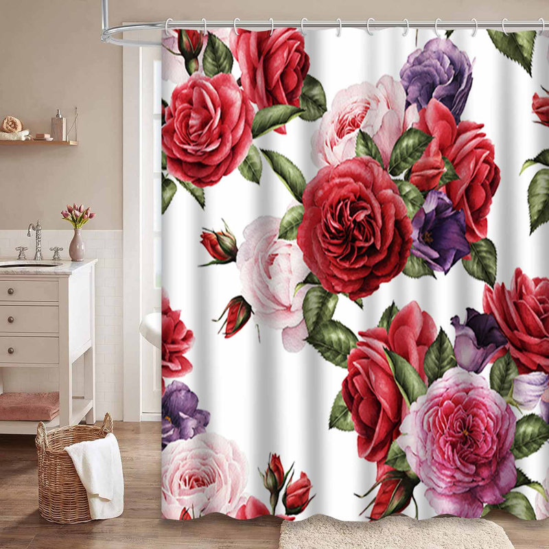 Aquarelle rose avec 12 crochets, L 72 po x l 84 po