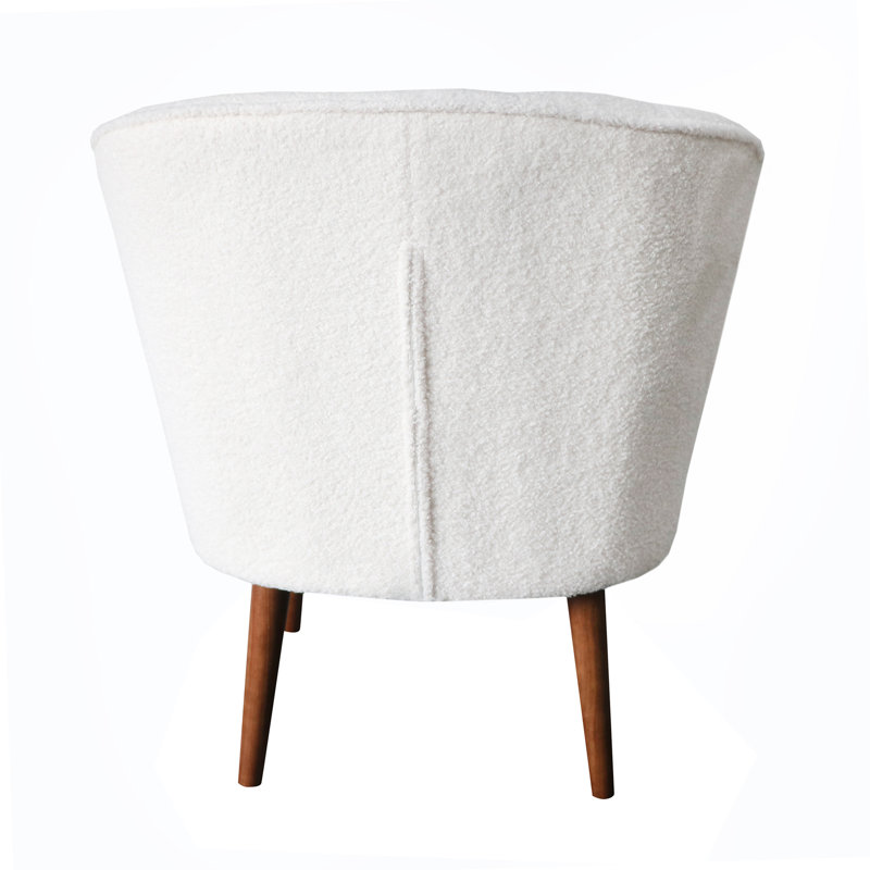 Ansley Upholstered Barrel Chair, White