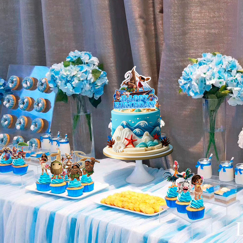 Moana Cake Topper Party Supplies, 25 Pcs Moana Cake Toppers Set