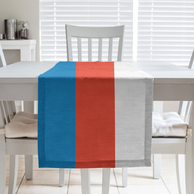 Chemin de table basket Oklahoma City, L 72 po x l 16 po, Bleu / Orange / Blanc, Sergé de coton
