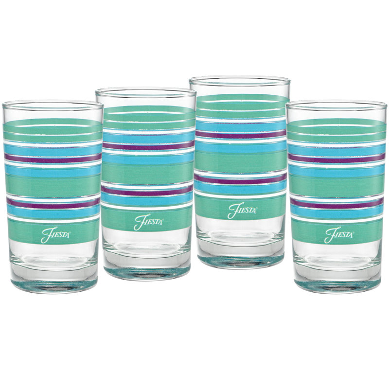 Ensemble de 4 verres à jus Fiesta® Farmhouse Chic Stripes