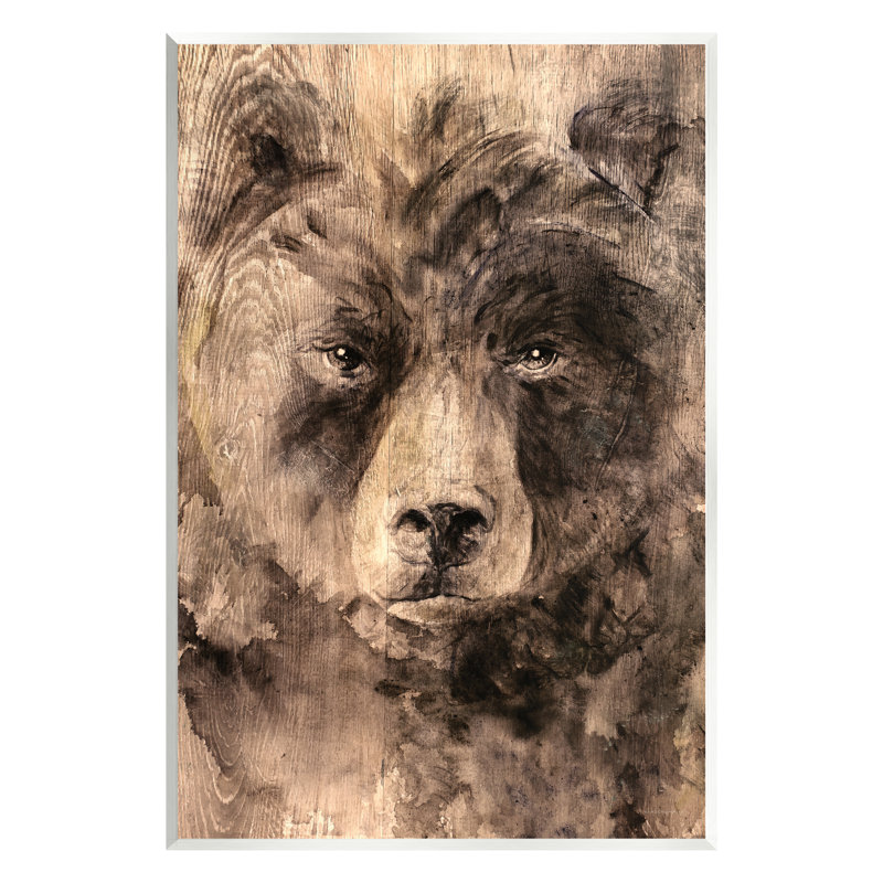 «Rustic Bear Portrait On MDF» par Kamdon Kreations, reproduction, H 19 po x l 13 po x P 0,5 po