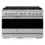 ZLINE 48 in. 6.7 cu. ft. Marino Dual Fuel Range with 8 Brass Gas Burners in Satin Stainless Steel-2044233665-2044233667