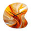 Horloge murale orange abstraite, conception fractale chaleureuse VII - fractales, horloges murales asymétriques en métal-106129240