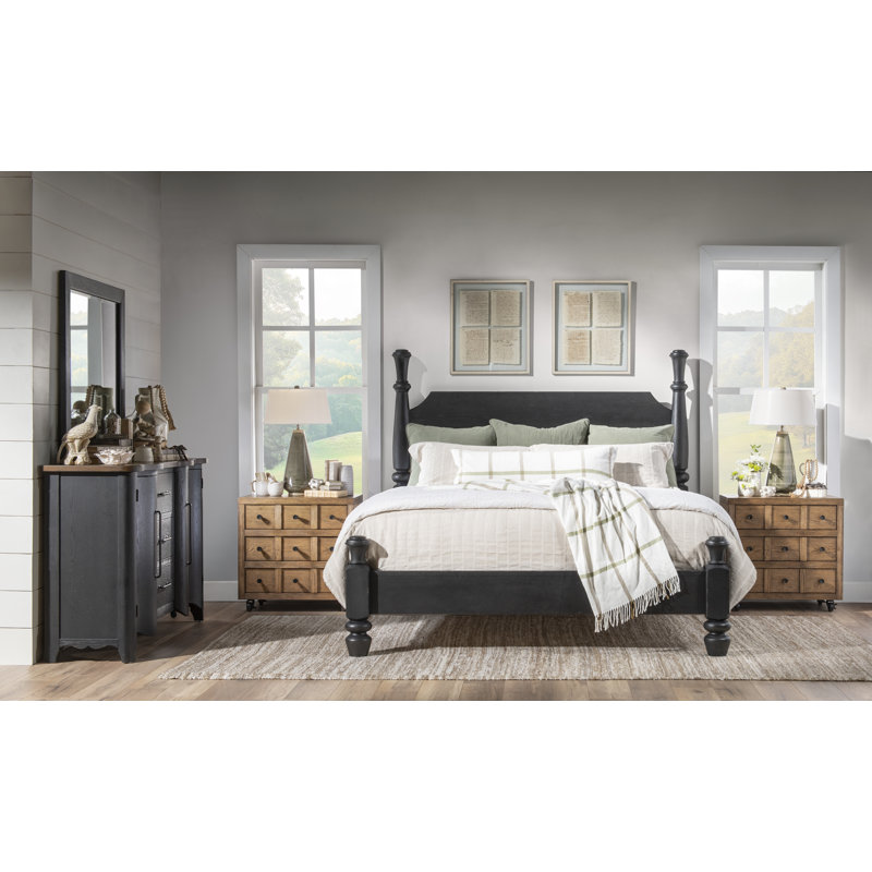 Country Living Vintage Market Complete Chimney Post Bed, Queen