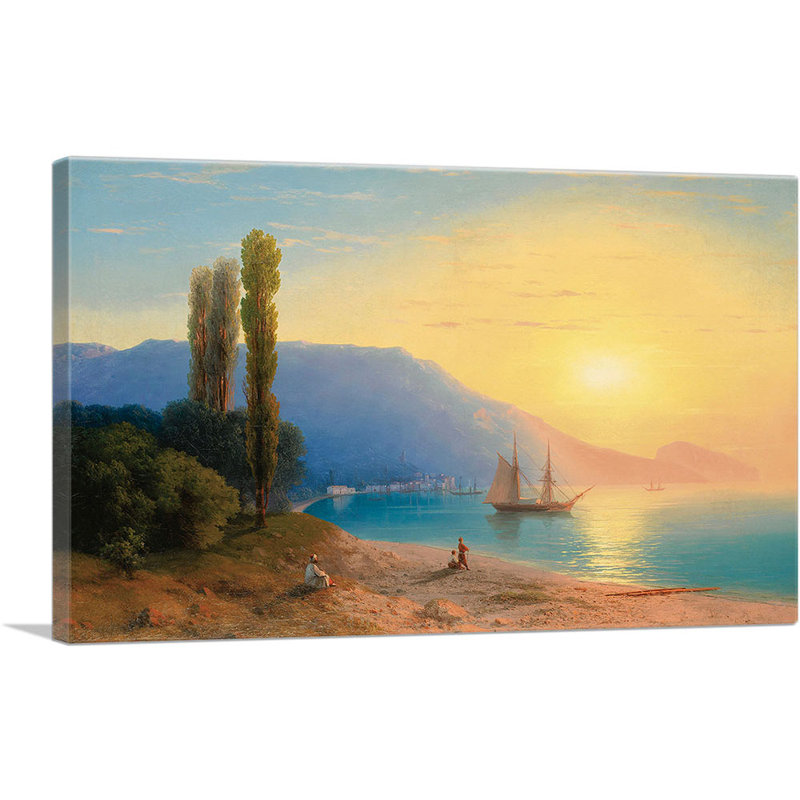 Coucher de soleil sur Yalta 1861 par Ivan Aivazovsky, reproduction d'art sur toile tendue, H 26 po x l 40 po x P 0,75 po
