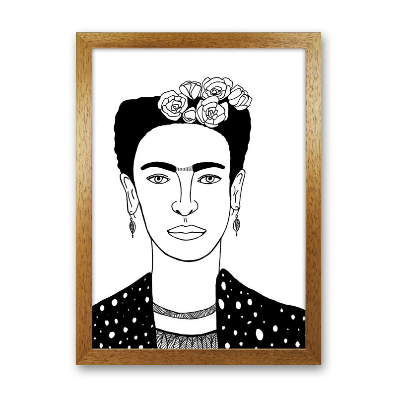 Frida by Carissa Tanton - Print, 88cm H x 64cm W x 3cm D, Oak Framed