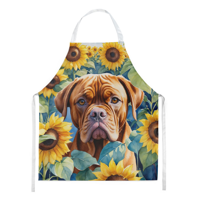 Tablier Dogue de Bordeaux en tournesols