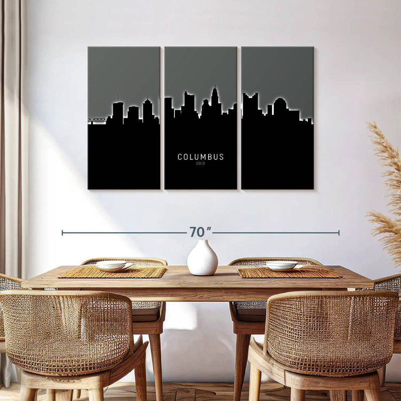 Columbus Ohio Skyline IV, H 36 po x l 57 po